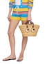 Figure View - Click To Enlarge - ANYA HINDMARCH - Small Paper Eyes Seagrass Leather Basket Bag