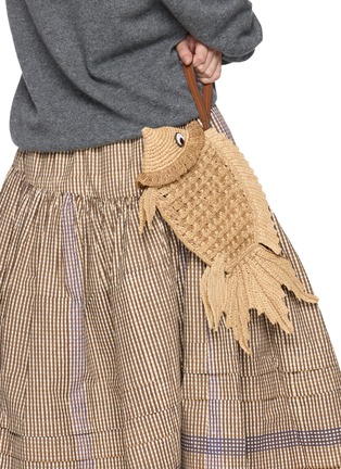 Figure View - Click To Enlarge - ANYA HINDMARCH - Fish Raffia Clutch Bag