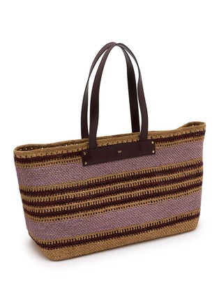 Detail View - Click To Enlarge - ANYA HINDMARCH - Striped Raffia Tote Bag