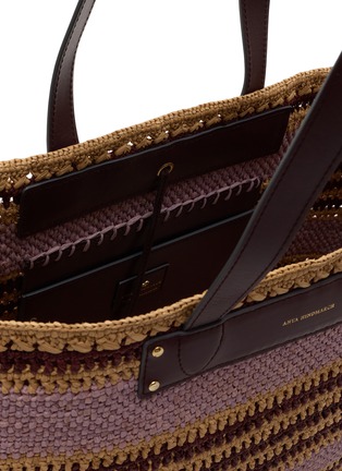 Detail View - Click To Enlarge - ANYA HINDMARCH - Striped Raffia Tote Bag