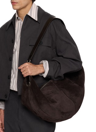 Figure View - Click To Enlarge - LEMAIRE - Quiver Clip Suede Leather Bag