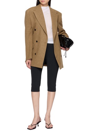Figure View - Click To Enlarge - TONYWACK - Double Breasted Herringbone Blazer