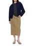Figure View - Click To Enlarge - TONYWACK - Leather Collar Corduroy Bomber Jacket