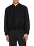 TAAKK Embroidered Pinstriped Wool Zip Up Jacket