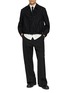 Figure View - Click To Enlarge - TAAKK - Embroidered Pinstriped Wool Zip Up Jacket