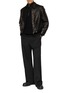 Figure View - Click To Enlarge - TAAKK - Embroidered Leather Zip Up Jacket