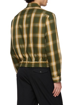 Back View - Click To Enlarge - TAAKK - Floral-Embroidered Checked Shirt