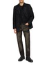 Figure View - Click To Enlarge - TAAKK - Single Breasted Embroidered Pinstriped Wool Blazer