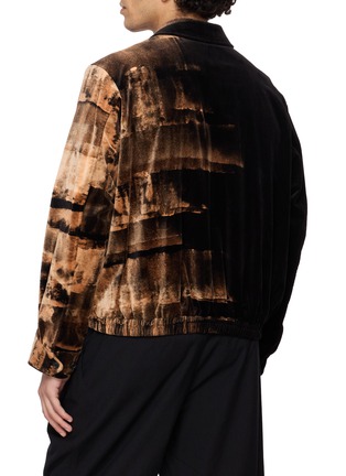 Back View - Click To Enlarge - TAAKK - Gradient Zip-Up Velvet Jacket