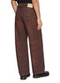 Back View - Click To Enlarge - TAAKK - Dark Wash Jacquard Wide Leg Jeans