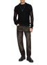 Figure View - Click To Enlarge - TAAKK - Semi Sheer Openwork Half Zip Sweater