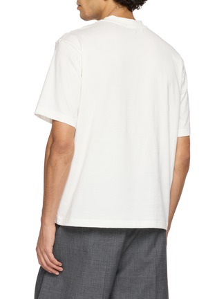 Back View - Click To Enlarge - TAAKK - Tape Embroidered Crewneck Cotton T-Shirt