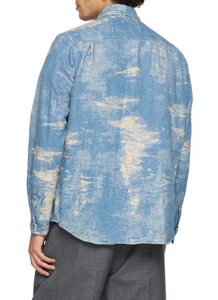 Back View - Click To Enlarge - TAAKK - Dark Wash Jacquard Denim Shirt