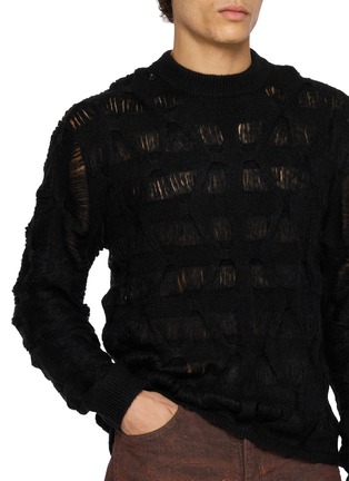  - TAAKK - Grid Textured Mohair Knit Sweater