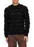 TAAKK Grid Textured Mohair Knit Sweater