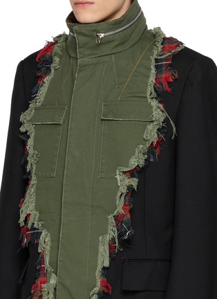 Detail View - Click To Enlarge - KOLOR - Spliced Wool Blazer