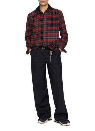 Figure View - Click To Enlarge - KOLOR - Asymmetrical Layered Cotton Shirt