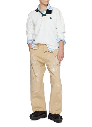 Figure View - Click To Enlarge - KOLOR - Hybrid Polo Sweater