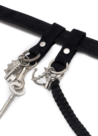Detail View - Click To Enlarge - KOLOR - Key Charm Braided Suede Belt