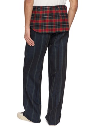 Back View - Click To Enlarge - KOLOR - Hybrid Waistband Straight Leg Chequered Pants