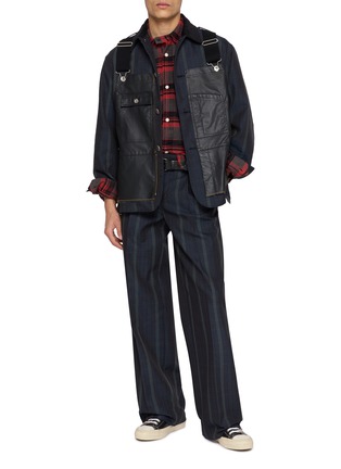 Figure View - Click To Enlarge - KOLOR - Hybrid Waistband Straight Leg Chequered Pants