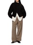 Figure View - Click To Enlarge - LE17SEPTEMBRE - Funnel Neck Suede Leather Blouson Jacket