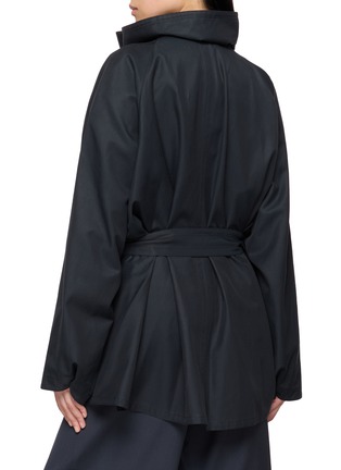 Back View - Click To Enlarge - LE17SEPTEMBRE - Draped Funnel Neck Cotton Half Trench Coat