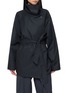 LE17SEPTEMBRE Draped Funnel Neck Cotton Half Trench Coat