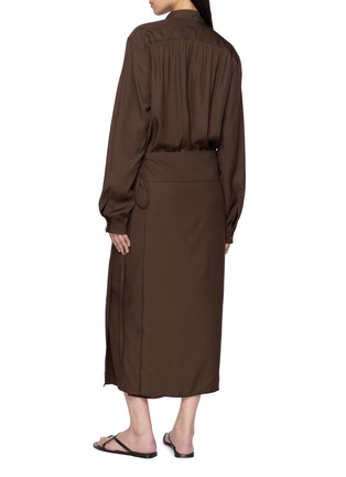 Back View - Click To Enlarge - LE17SEPTEMBRE - Long Sleeve Fluid Wrap Dress