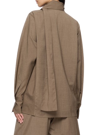 Back View - Click To Enlarge - LE17SEPTEMBRE - Long Sleeve Tie Neck Wool Shirt