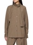 LE17SEPTEMBRE Long Sleeve Tie Neck Wool Shirt