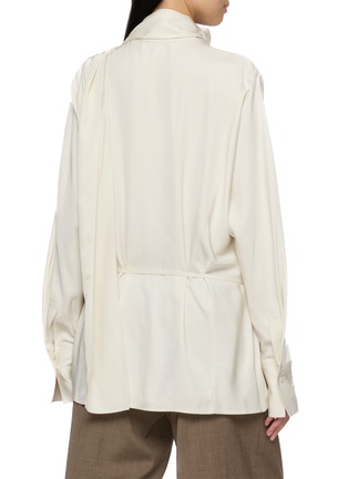 Back View - Click To Enlarge - LE17SEPTEMBRE - Long Sleeve Fluid Scarf Detail Shirt