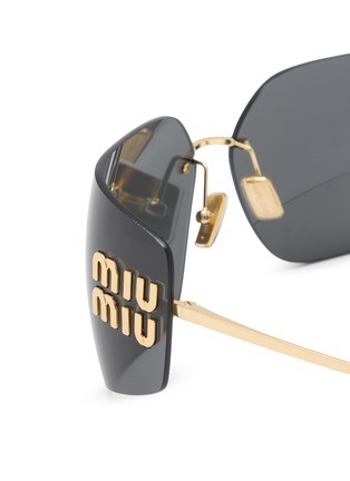 Detail View - Click To Enlarge - MIU MIU - Fashion Show Metal Rectangle Sunglasses