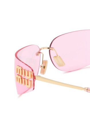 Detail View - Click To Enlarge - MIU MIU - Fashion Show Metal Rectangle Sunglasses