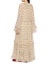 Back View - Click To Enlarge - INTO THE EAST - Hibiscus Vine Print Lace Up Long Dress