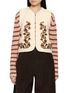 INTO THE EAST Hibiscus Vine Hand Embroidered Knit Vest