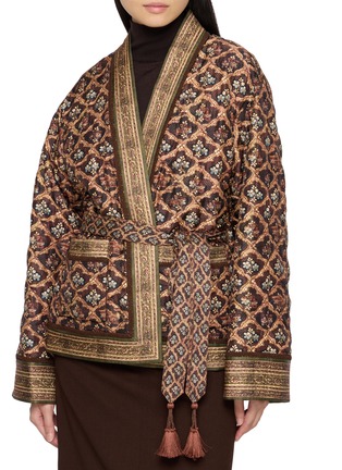  - INTO THE EAST - Diamond Lattice Quilted Cardigan