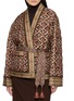  - INTO THE EAST - Diamond Lattice Quilted Cardigan