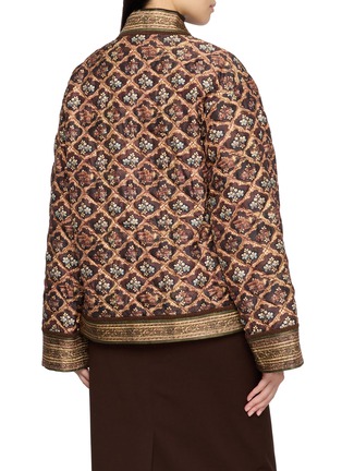 Back View - Click To Enlarge - INTO THE EAST - Diamond Lattice Quilted Cardigan