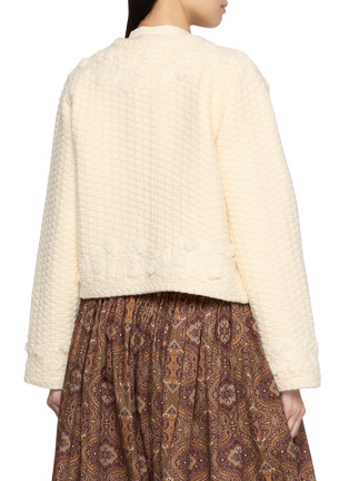 Back View - Click To Enlarge - INTO THE EAST - Hibiscus Vine Hand Embroidered Knit Jacket