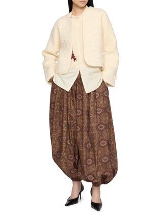 Figure View - Click To Enlarge - INTO THE EAST - Hibiscus Vine Hand Embroidered Knit Jacket