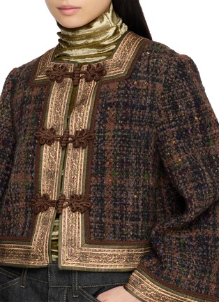  - INTO THE EAST - Square Neck Frog Fastening Tweed Jacket
