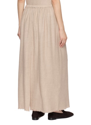 Back View - Click To Enlarge - INTO THE EAST - Gathered Raw Hem Midi Skirt