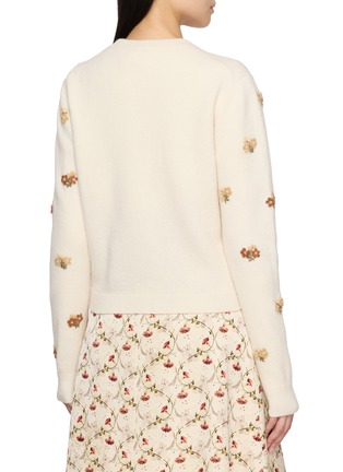 Back View - Click To Enlarge - INTO THE EAST - Seaweed Embroidered Knit Cardigan