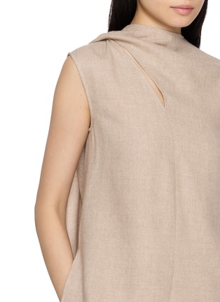  - INTO THE EAST - Sleeveless Draped Ribbon Top
