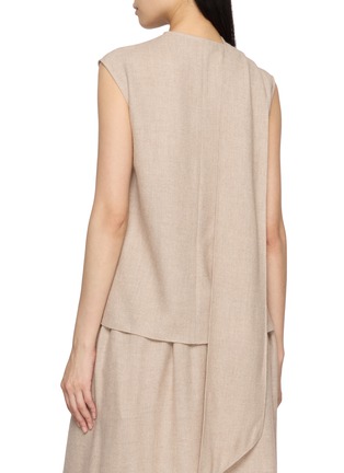 Back View - Click To Enlarge - INTO THE EAST - Sleeveless Draped Ribbon Top