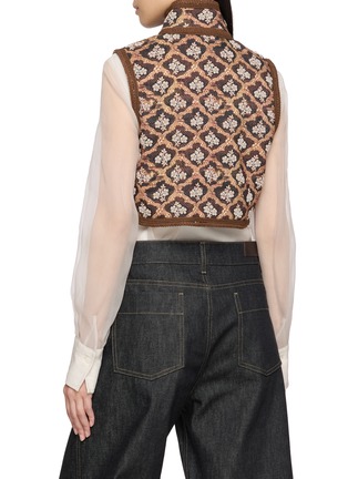 Back View - Click To Enlarge - INTO THE EAST - Embroidered Stand Collar Vest