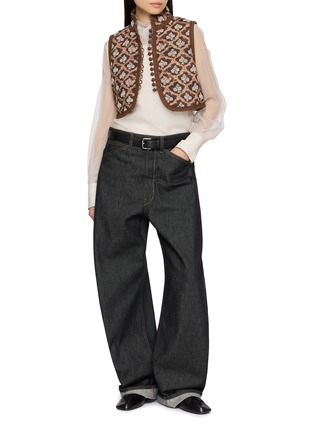 Figure View - Click To Enlarge - INTO THE EAST - Embroidered Stand Collar Vest
