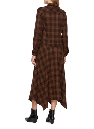 Back View - Click To Enlarge - TONYWACK - Checked Utility Shirt Dress