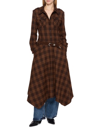 Figure View - Click To Enlarge - TONYWACK - Checked Utility Shirt Dress